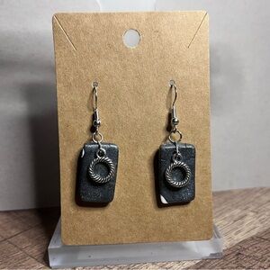 Silver and Gray Dangle Earrings